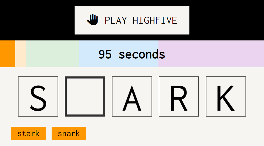 High Five Word Puzzle Game